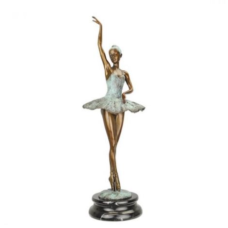 Balerina - statueta din bronz pictat