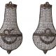 Set doua aplice din cristal cu decoratiuni alama