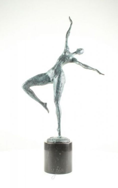 Nud modern - statueta din bronz pe soclu marmura