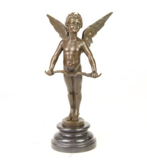 Ingeras - statueta din bronz pe soclu din marmura 