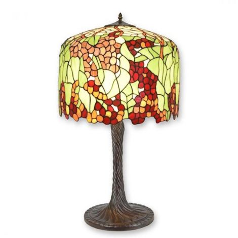 Lampa de masa Tiffany cu abajur verde 