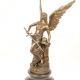 Minerva- statueta din bronz pe un soclu marmura