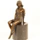 Femeie semidezbracata- statueta din bronz masiv 