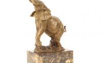 Elefant- statueta din bronz pe un soclu marmura