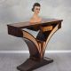 Consola Art Deco din lemn masiv furniruit 