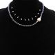 Colier handmade unicat - hematit si perla cod726