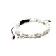 Bratara shamballa unisex cu snur si howlit alb