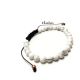 Bratara shamballa unisex cu snur si howlit alb