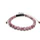 Bratara unisex lepidolit 6 mm si snur negru