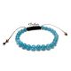 Bratara unisex cu snur negru si aquamarin