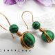 Cercei handmade unicat  malachit si cupru cod742