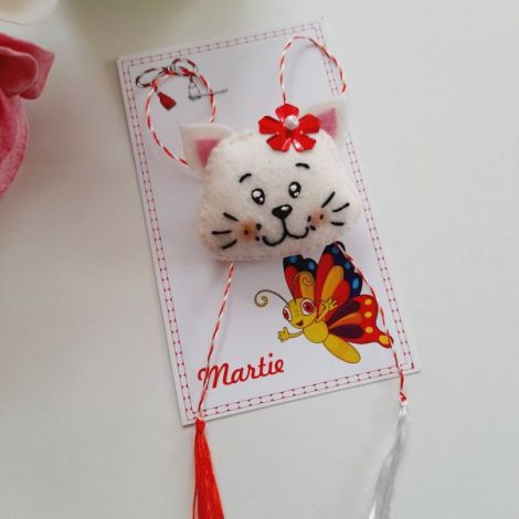 Martisor brosa handmade Pisicuta