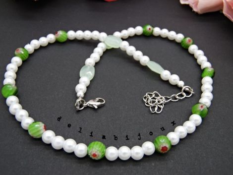 Colier handmade unicat -perle si Millefioricod755
