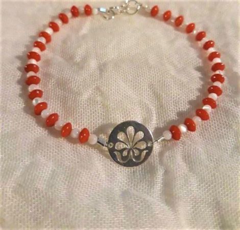 Bratara martisor argint coral sidef