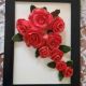 TABLOU TRANDAFIRI ROSII - 3D HANDMADE UNICAT