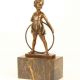 Fetita hula hop-statueta Art Deco din bronz