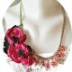 colier floral magenta auriu
