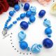 Colier handmade unicat - margele lemn inimi ceram