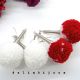 Cercei handmade unicat - pom pom - lana si acril- 