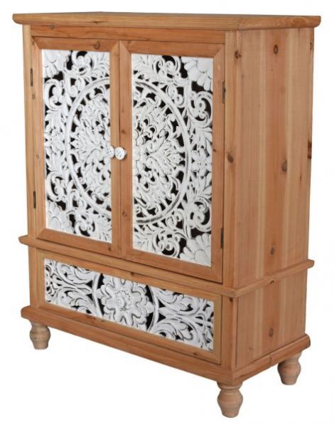 Cabinet Boho Style din lemn masiv natur 