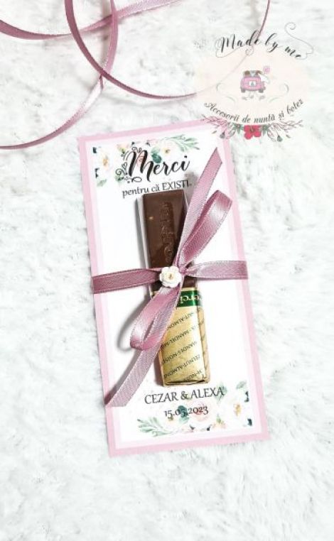 Marturie dulce nunta sau botez flori roz