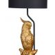 Lampa de masa cu un papagal si abajur negru 