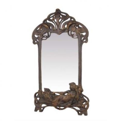 Oglinda de masa Art Nouveau din fonta