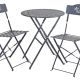 Set de gradina din fier forjat gri cu decoratiuni