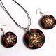 set bijuterii lemn cu mandala 