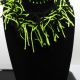Colier handmade statement unicat - textil neon 