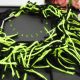 Colier handmade statement unicat - textil neon 