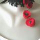 chocker dantela florala  neagra cu flori rosii