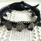 Chocker dantelat negru argintiu cu tema heraldica