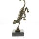 Pisica - statueta din bronz pe soclu din marmura 