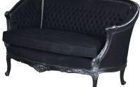 Sofa din lemn masiv negru cu tapiterie neagra