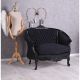 Sofa din lemn masiv negru cu tapiterie neagra