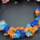 Colier handmade statement unicat -floral -foamiran
