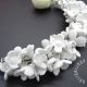 Colier handmade statement unicat -floral -foamiran