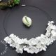 Colier handmade statement unicat -floral -foamiran