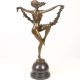 Dansatoare cu flori-statueta Art Deco din bronz