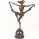 Dansatoare cu flori-statueta Art Deco din bronz