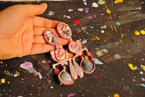 Cercei statement Pink and shells