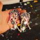 Cercei statement Pink stripes and shells
