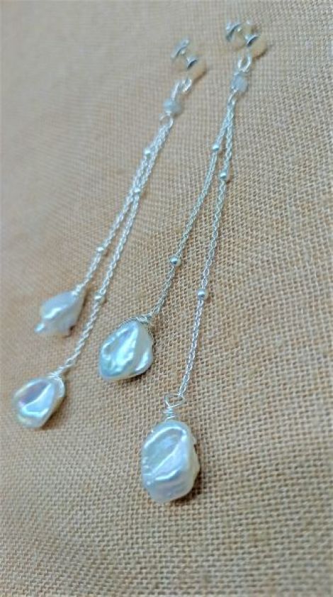 Cercei argint diamante brute perle Free shipping