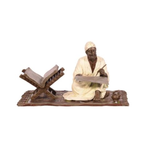Scrib- statueta din bronz pictat
