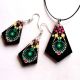 set bijuterii lemn cu mandala 