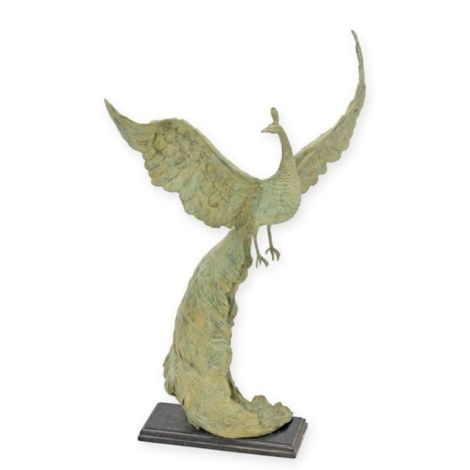 Paun in zbor-statueta din bronz