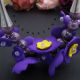 Colier handmade statement unicat -floral -foamiran