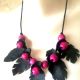 Colier rustic ciclam negru