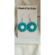 Cercei handmade Blue Daisy ClayArt by Ralu Blue